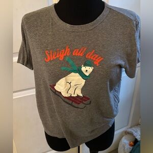 Gray T-Shirt with Polar Bear Graphic